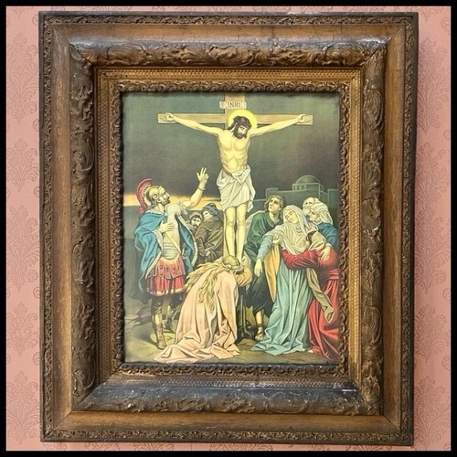 Antique victorian crucifixion - antique,